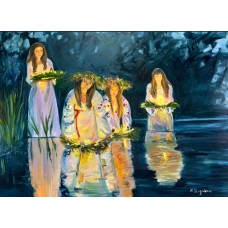 "Kupala Night" Oil painting on canvas 100*120 cm, artist Marina Stognieva, ethnic Ukrainian painting, Ukrainian traditions "Kupala Night" Oil painting on canvas 100*120 cm, artist Marina Stognieva, ethnic Ukrainian painting, Ukrainian traditions